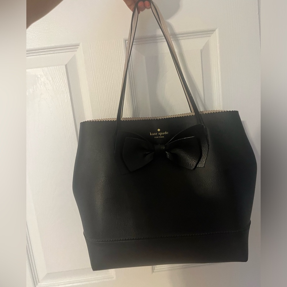 Kate Spade black leather tote